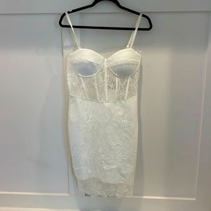 White Lace Bandage Dress - White - Red Shown for Style Only